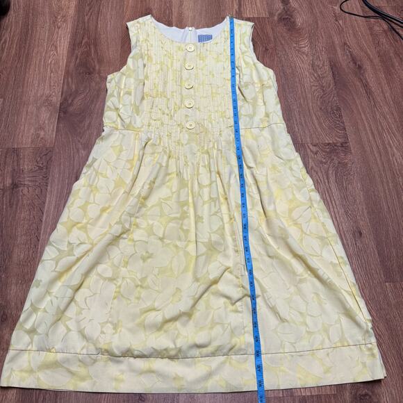 Rabbit Rabbit Designs Yellow Floral Sleeveless Fit Flare Dress Size Medium - Picture 11 of 11